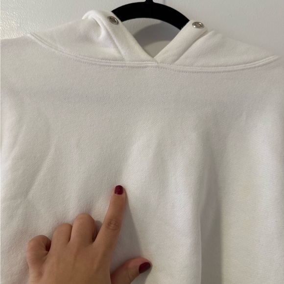 Re/Done White Cropped Oversized Hoodie - Picture 3 of 4